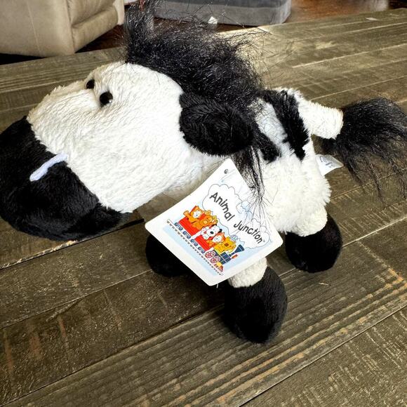Animal Junction APPLAUSE Russ BERRIE Zebra Zeke PLUSH Black & White 8” - Picture 3 of 5